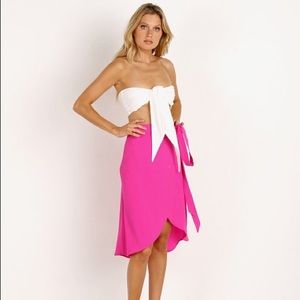 SOLD Show Me Your Mumu Panama Wrap Skirt Hot Pink